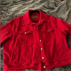 Judy Blue 1X Red Jean Jacket